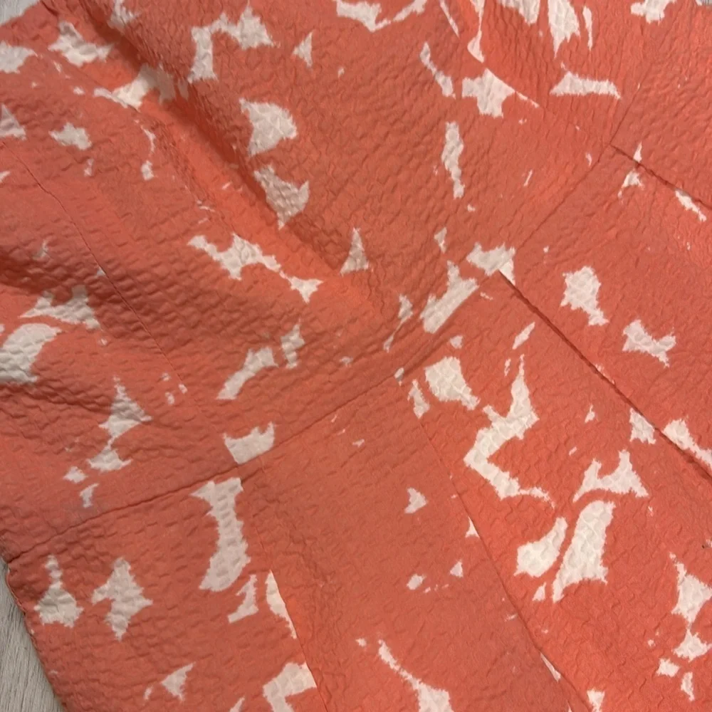 J.Crew Lorelei Cottagecore Papaya Embossed Strapless A-Line Pocketed Dress NWT